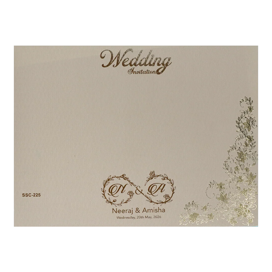Pink Gold Floral Padded Wedding Card-KSSC2250 - Image 4