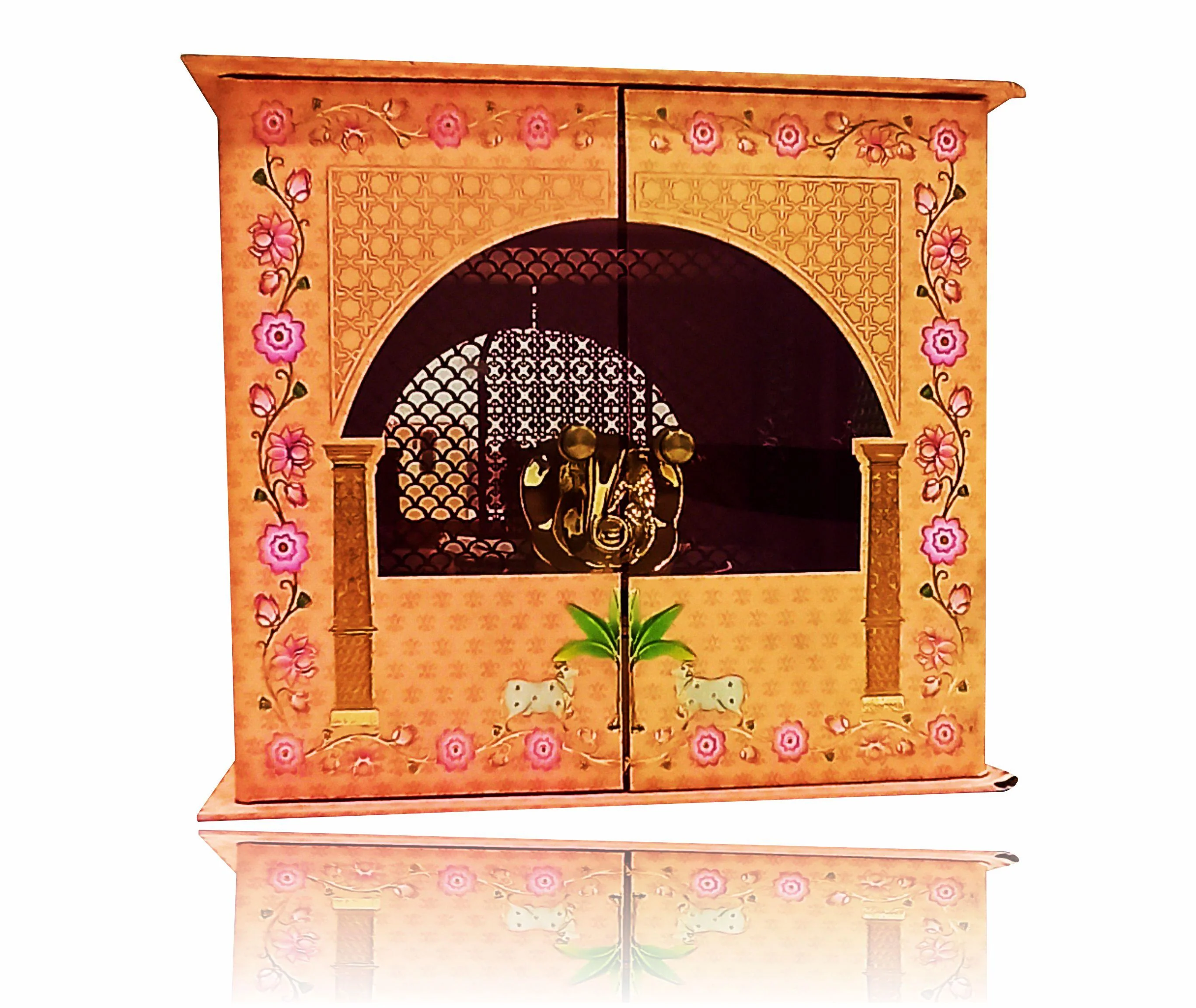 Pink Ultra Premium Ganesha Temple With Sweet Containers-KNKUP023 - Image 2