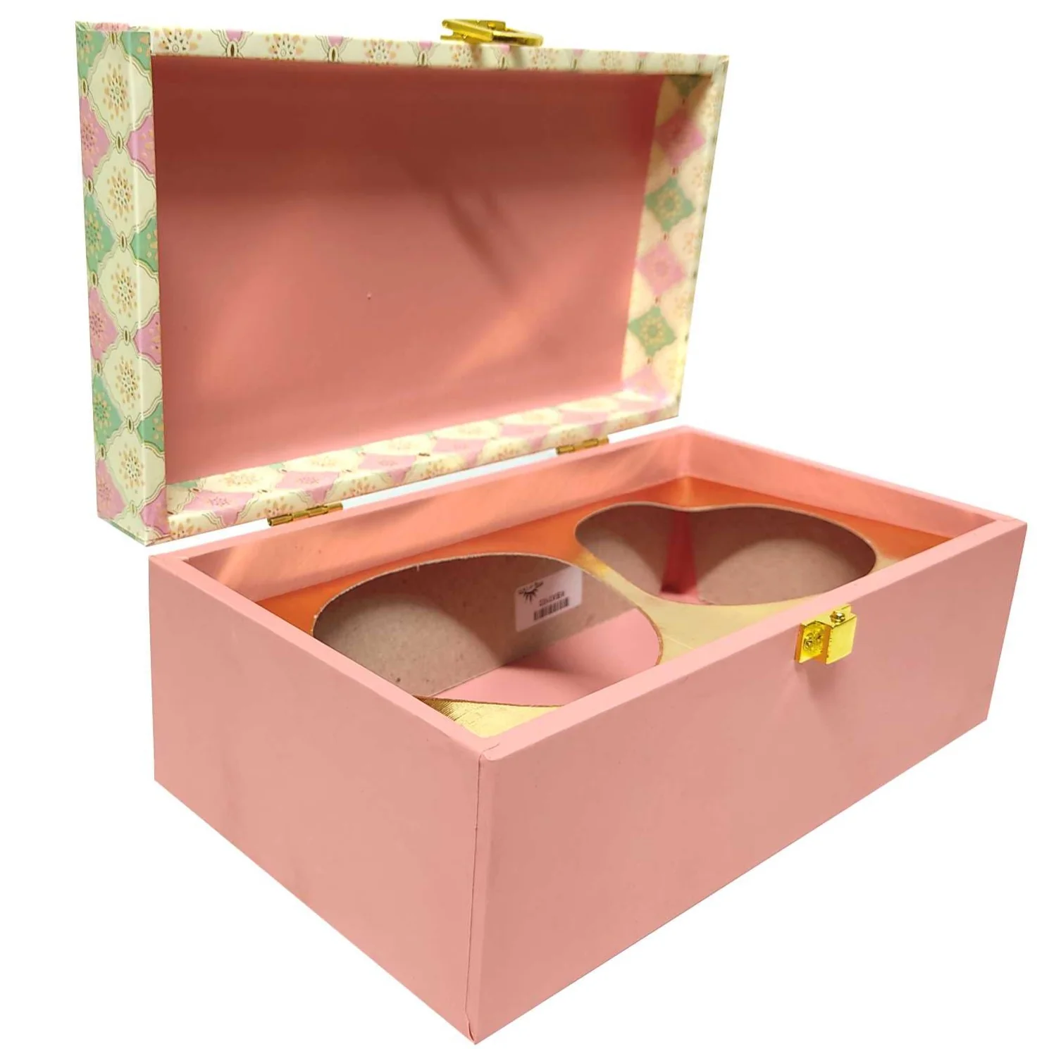 Pink And Green Designer Box Invitation-KBX0103