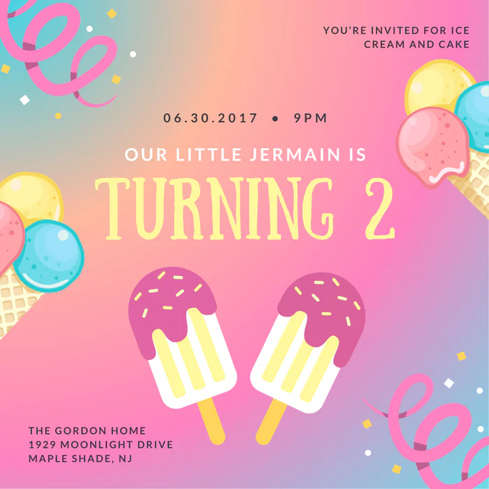 Pink Charming Cake & Sweets Invitation-AACAS002 - Image 2