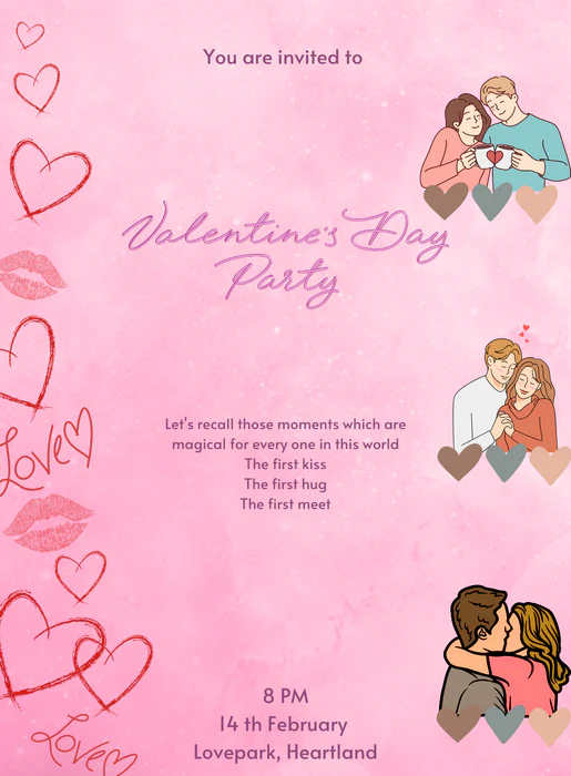 Pink Day Valentine s day Invitation-AAVAl025 - Image 2