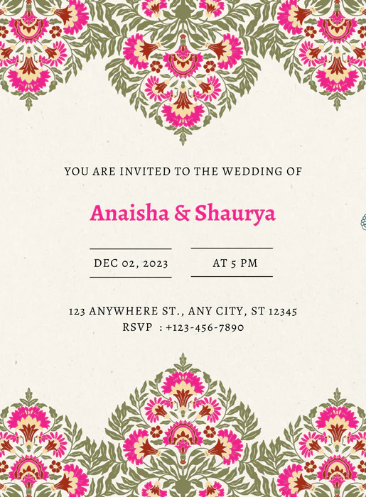 Pink Elegant Floral Wedding-AAMWI020 - Image 2