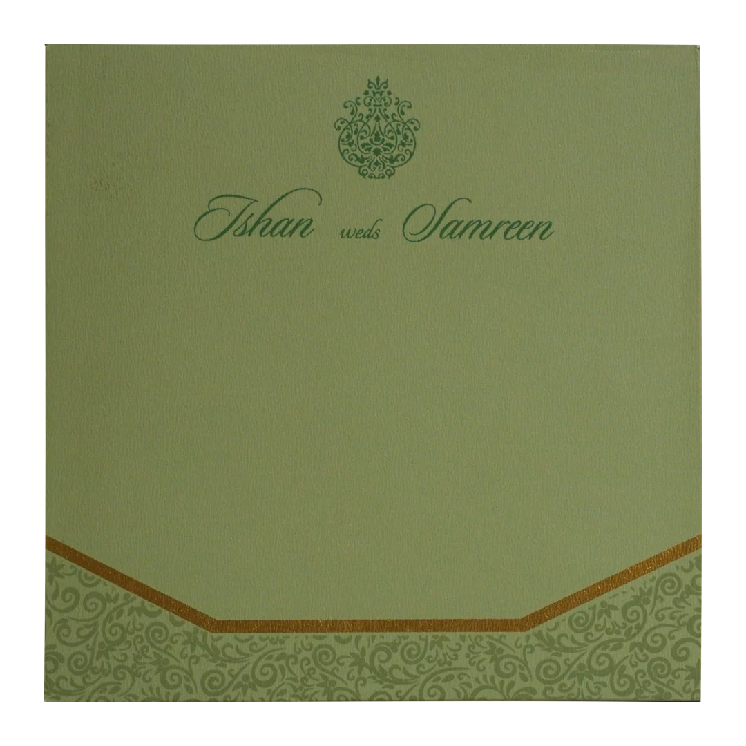 Pista Green Floral Wedding Invitation-KRC30551 - Image 3