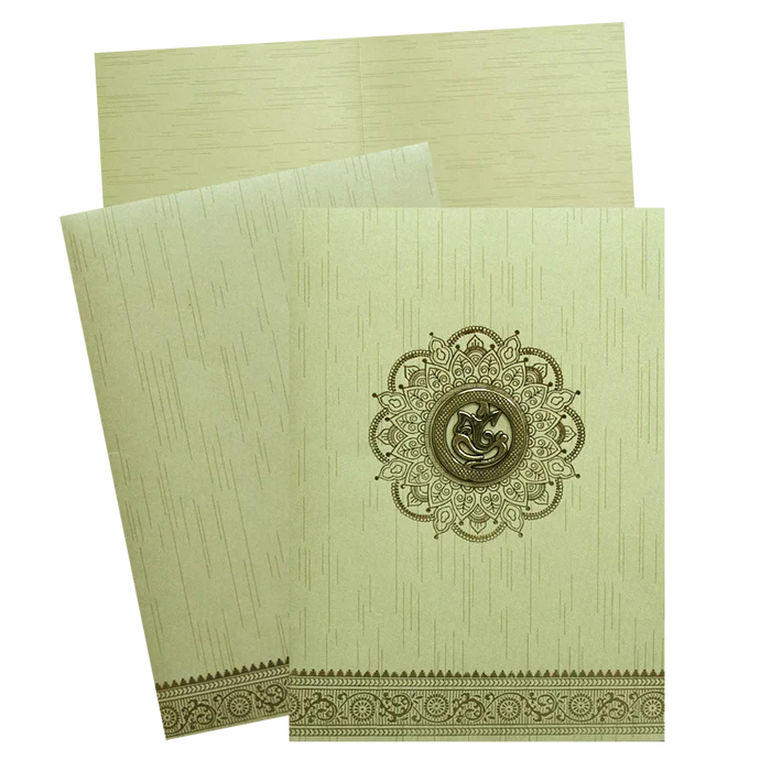 Pista Green Ganesha Wedding Card-KNKR026N