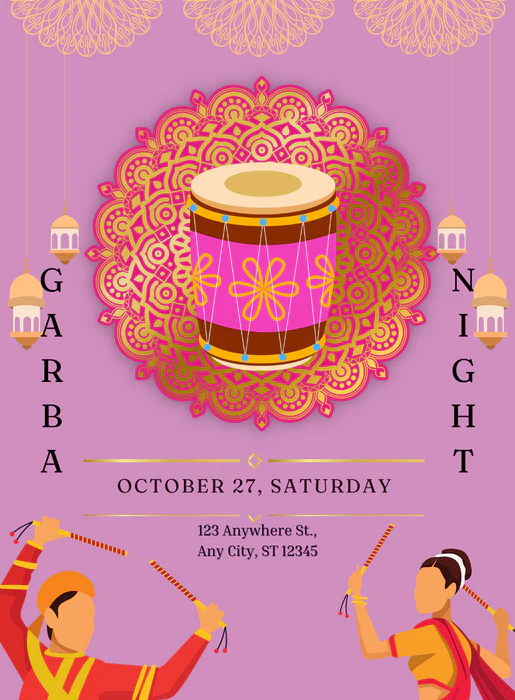 Purple Haze Garba Invitations-AAGAI006 - Image 2