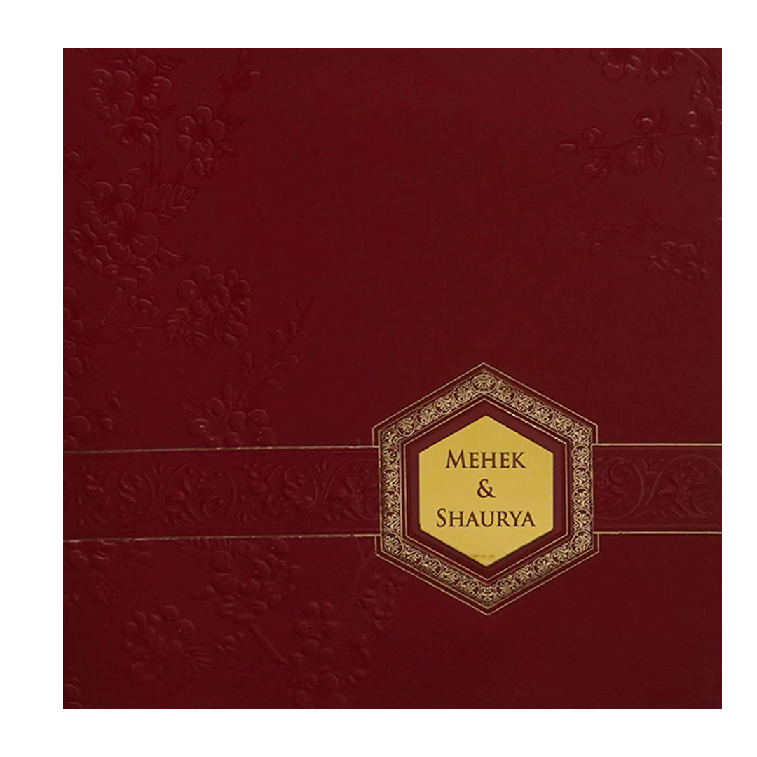 Red Embossed Wedding Card-KPR09060 - Image 3