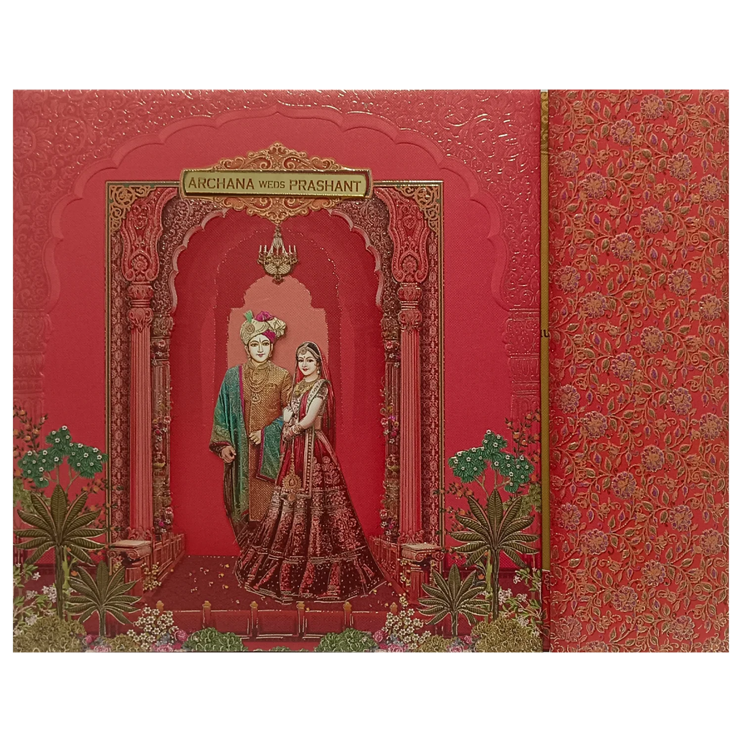 Red Padded Wedding Card-KSI12100 - Image 3