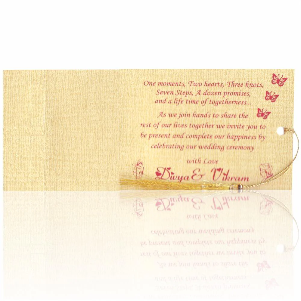 Red personal slide bride and groom wedding invitation card-KNKP008R - Image 3