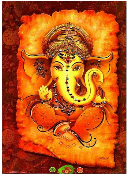 Royal Big Brown Ganesha Padded Wedding Card - KNKZ0016 - Image 3