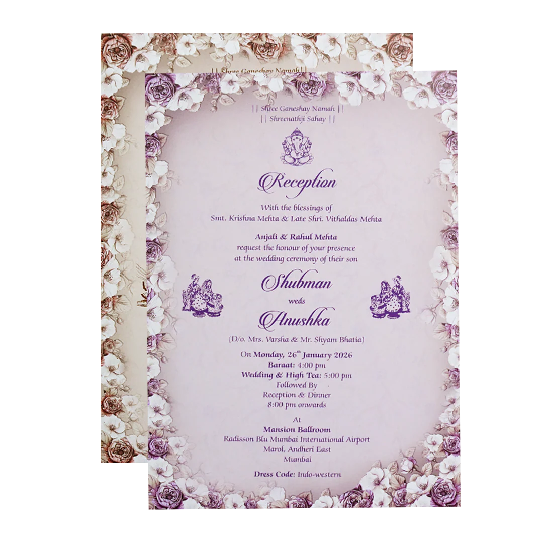 Royal Grey Embossed Gold Foil Door Style Wedding Invitation Card-KRB09040 - Image 5