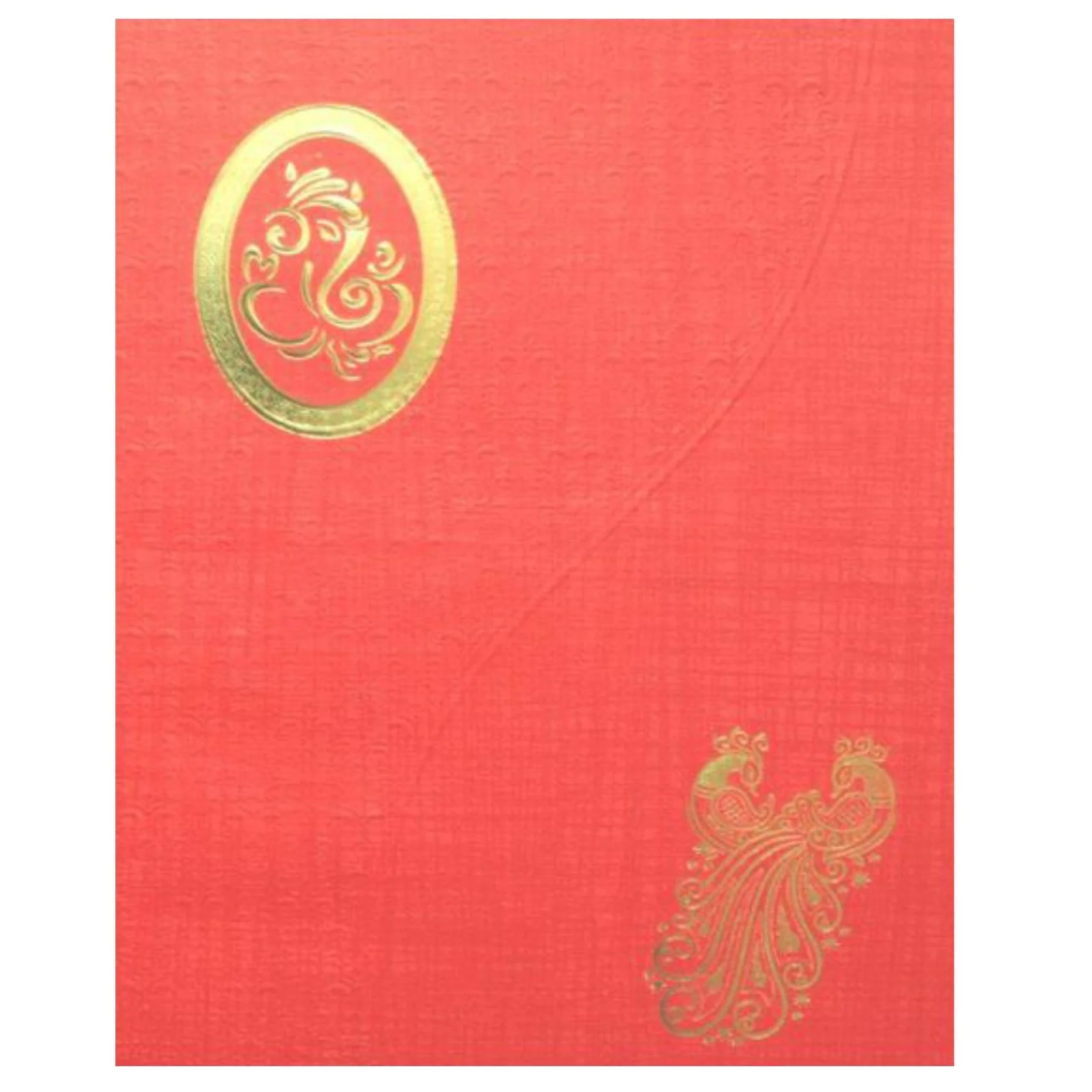 Royal Blue Ganesha With Peacock Wedding Card-KNK50051 - Image 3