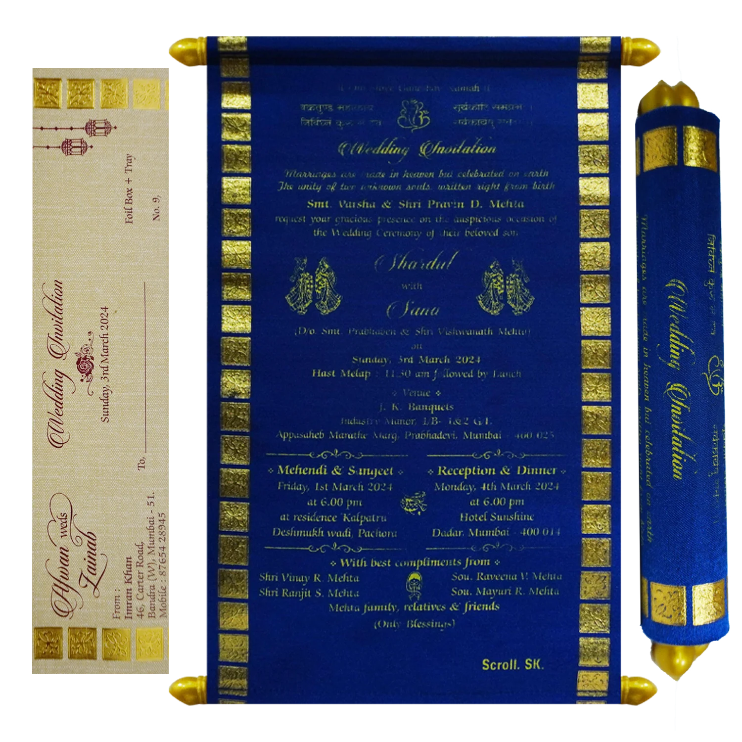 Sapphire Blue Scroll Card-KJTS0067