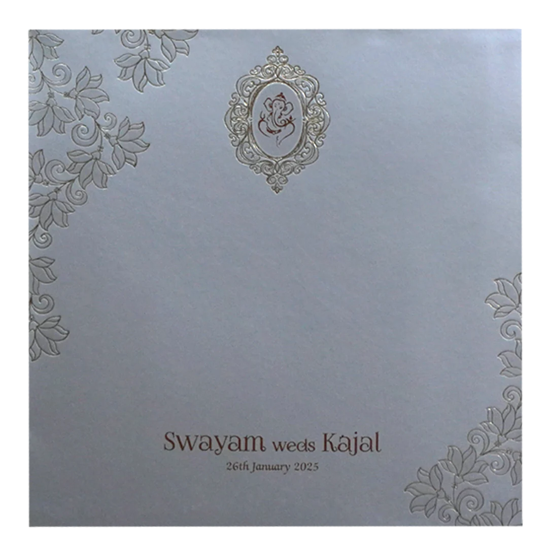 Silver Embossed Wedding Card-KPR09130 - Image 4