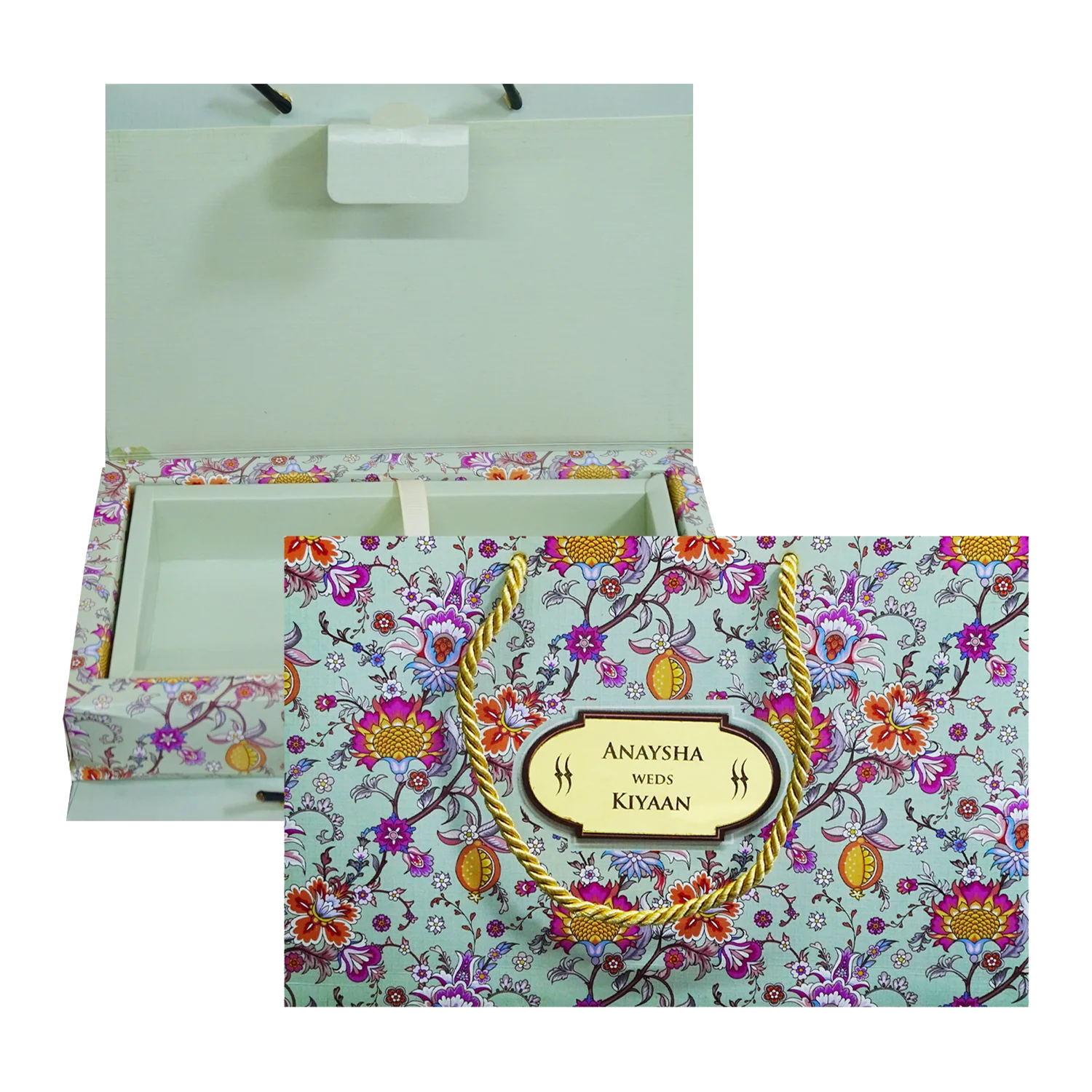 Soft Green Floral Wedding Box-KRC30030 - Image 2