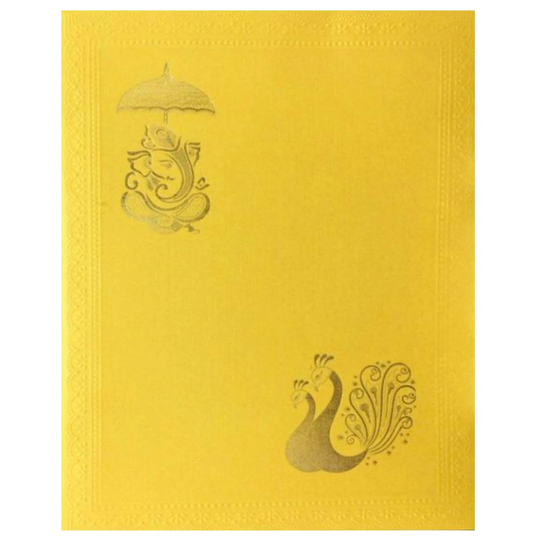 Sparkling Gold Color Ganesha Wedding Card-KNK50060 - Image 3