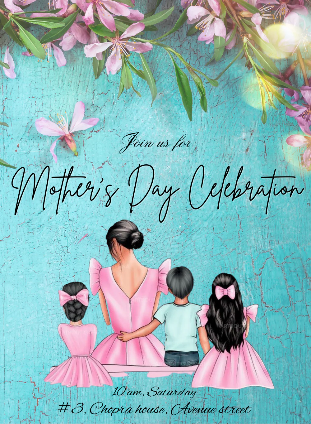 Sprinkled Lavender Mother's day Invitation-AAMOT002