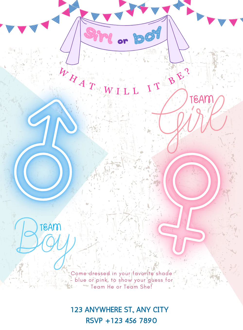 Team Baby Gender Reveal Invitation-AAGRI018 - Image 2