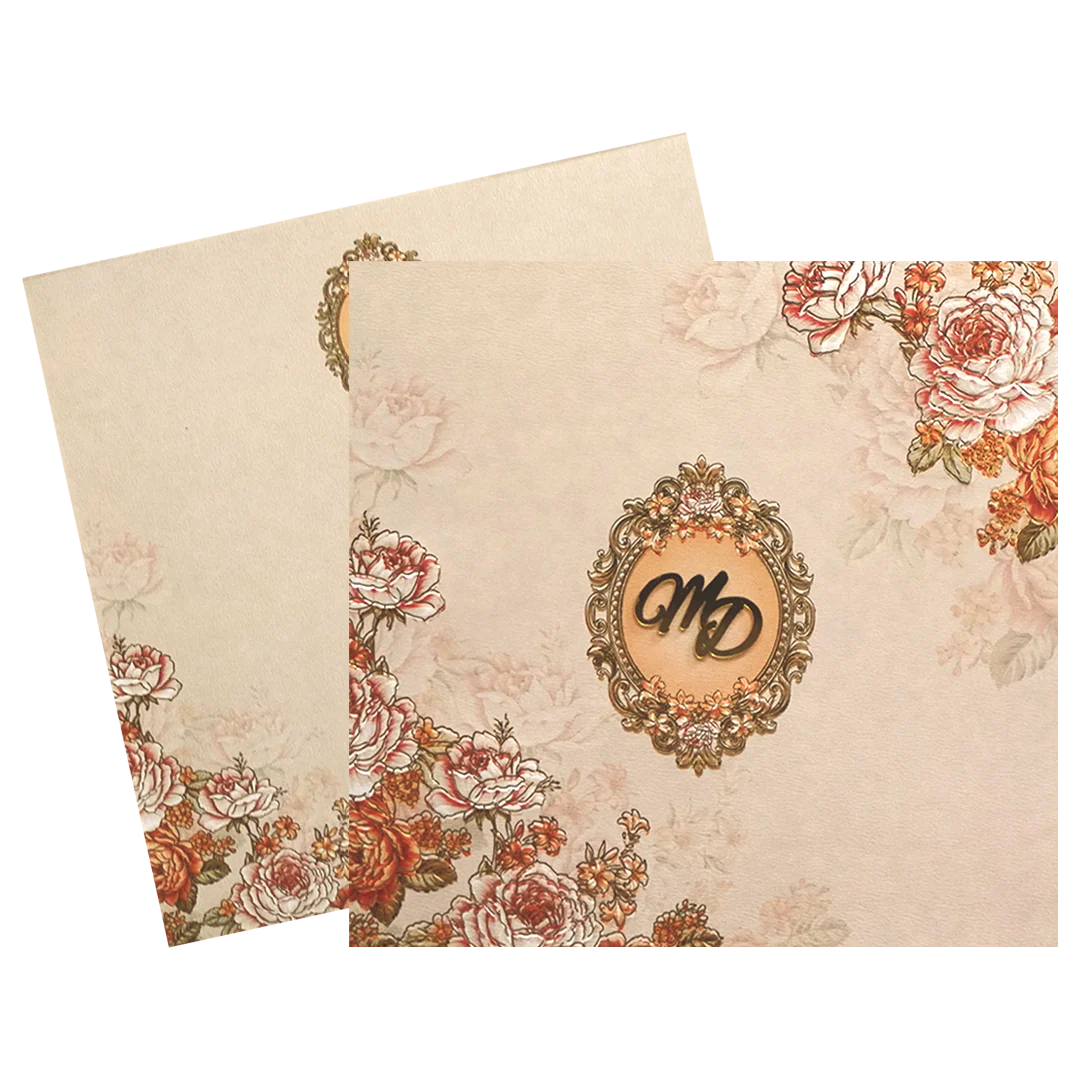 Very Light Pink Floral Wedding Card-KPR09880 - Image 2