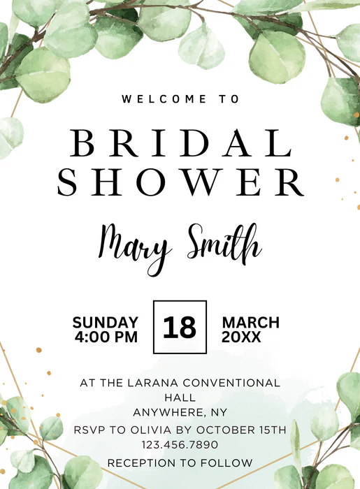Watercolor Greenery Bridal Shower-AABDS020 - Image 2