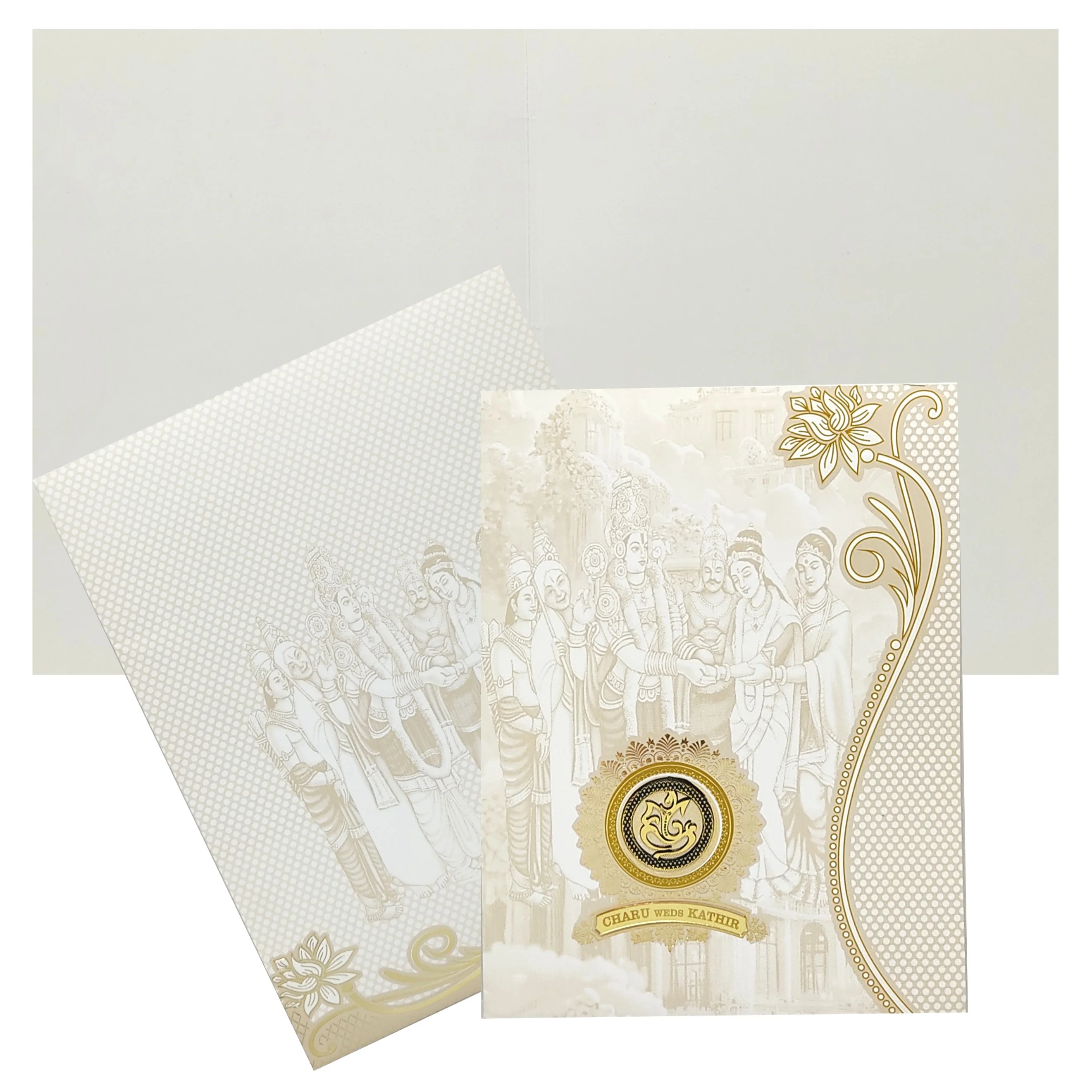 White Balaji Padmavathi Invitation Card-KNJS2057