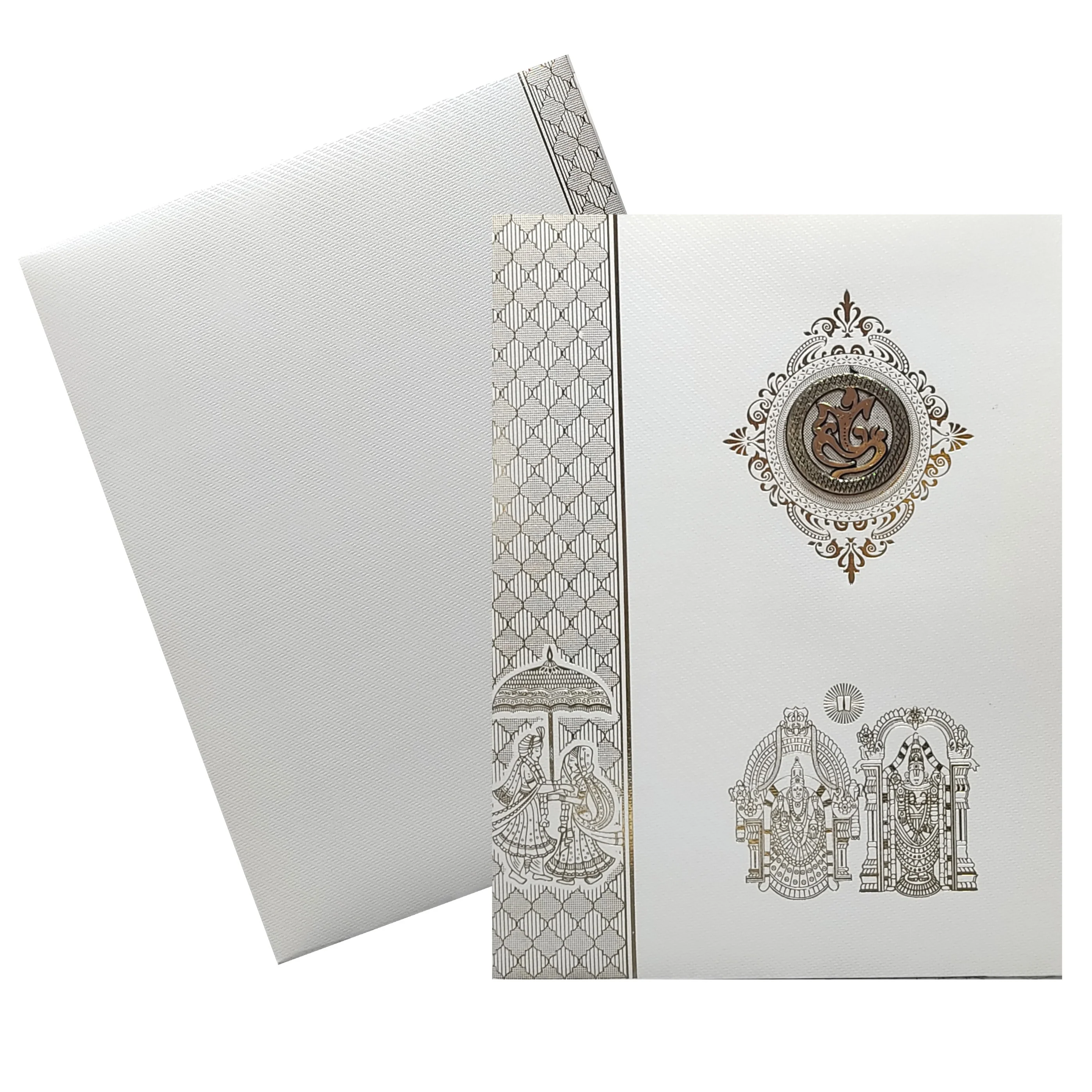 White Balaji Padmavathi Wedding Card-KNWT5024 - Image 2