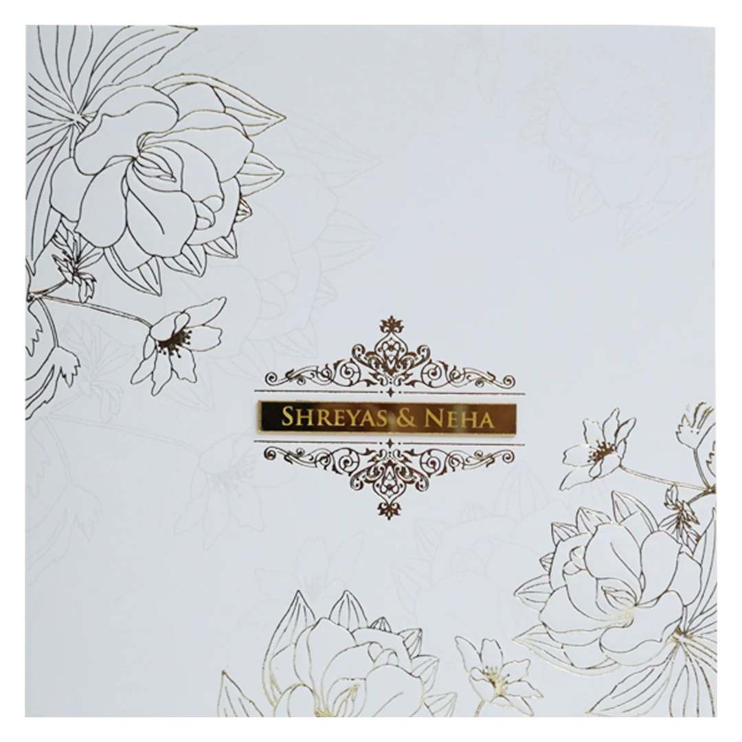 White Elegant Floral Wedding Invitation-KPR05020 - Image 3