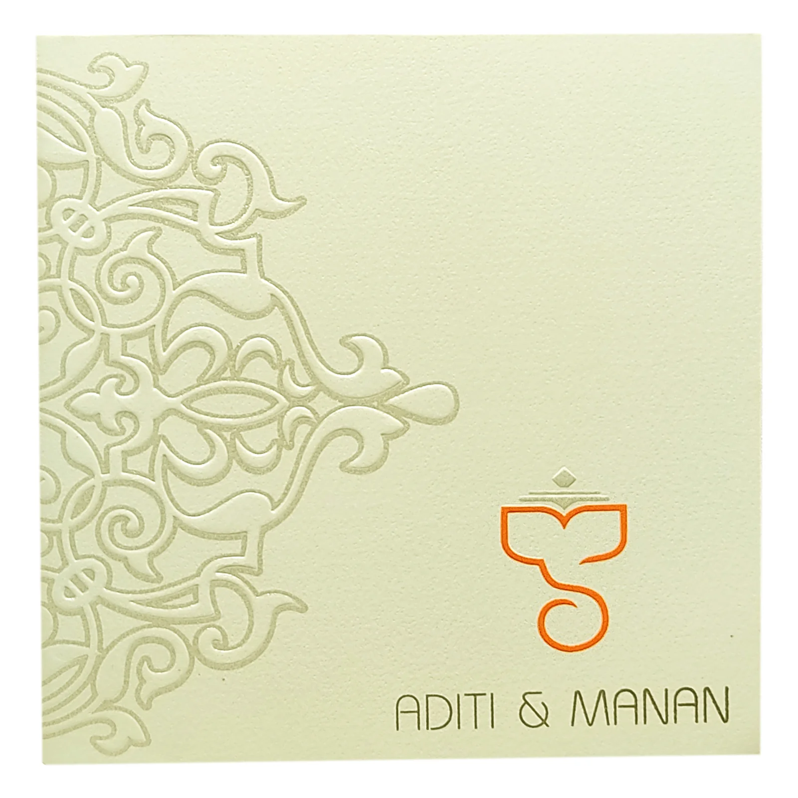White Embossed Box Invitation Card-KRC29272 - Image 3