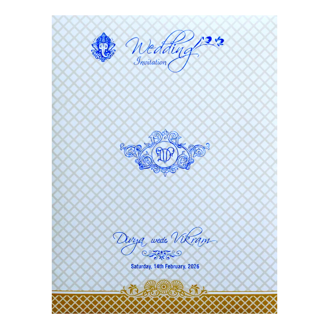 White Embossed Wedding Invitation Card-KNK7063W - Image 4