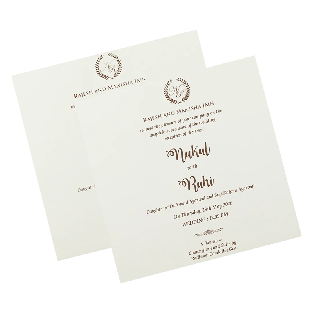 White Floral Elephant Padded Wedding Card-KRE28320 - Image 5