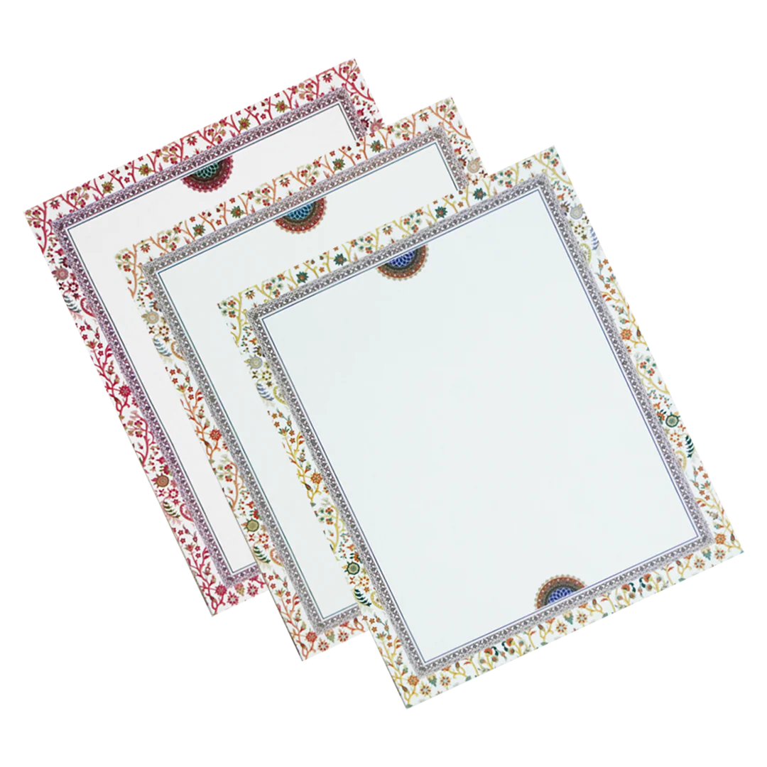 White Floral Pattern Padded Invitation Card-KAC05760 - Image 5