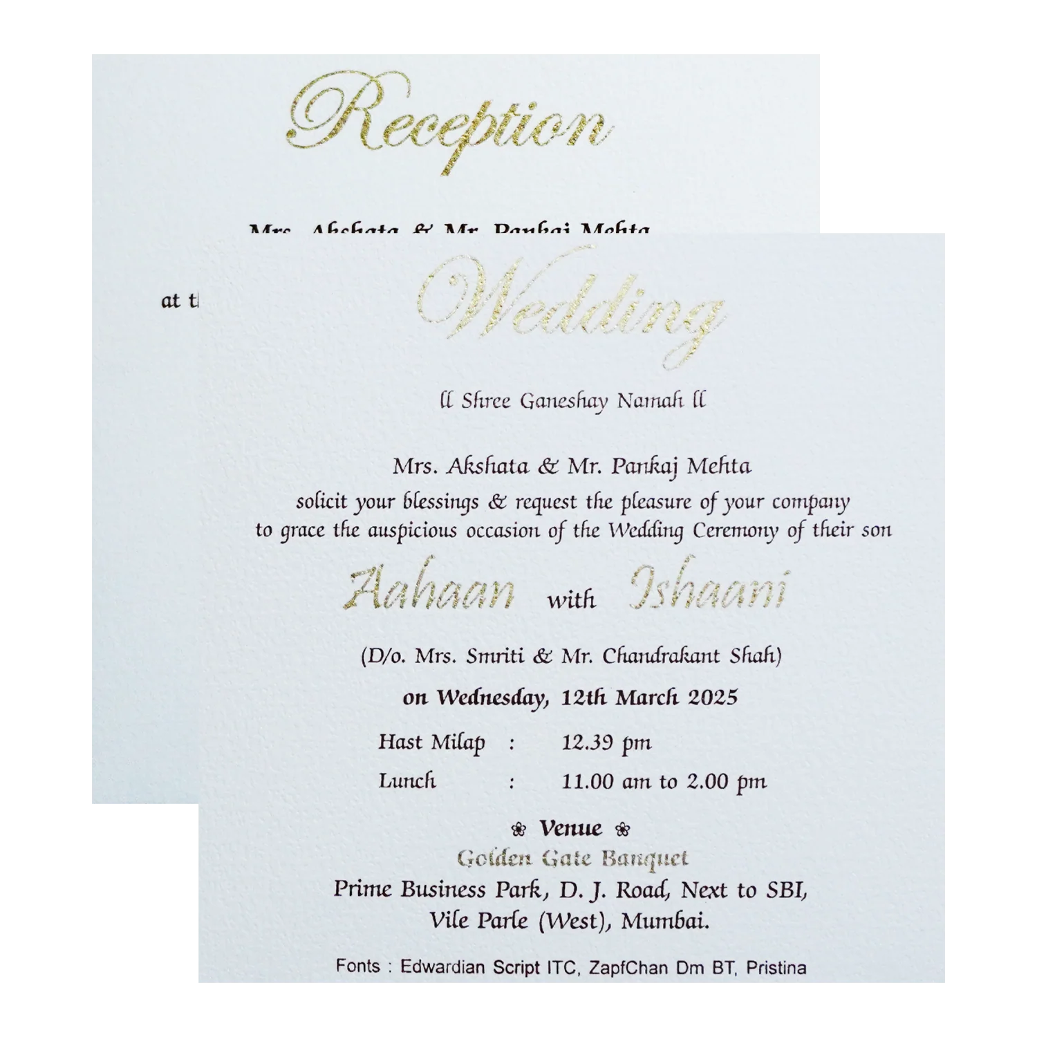 White Floral Theme Invitation-KRC30320 - Image 5