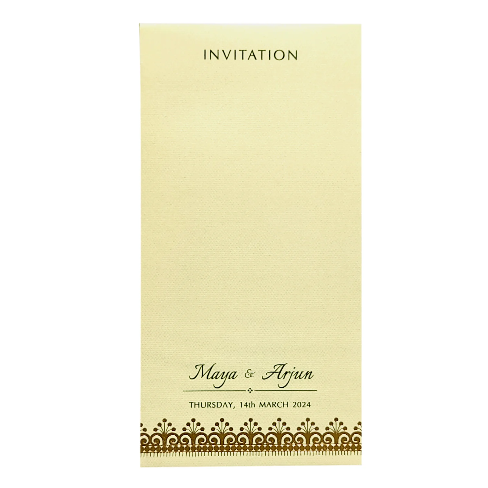 White Foil Design Single Invitation Card-KRCS6062 - Image 3