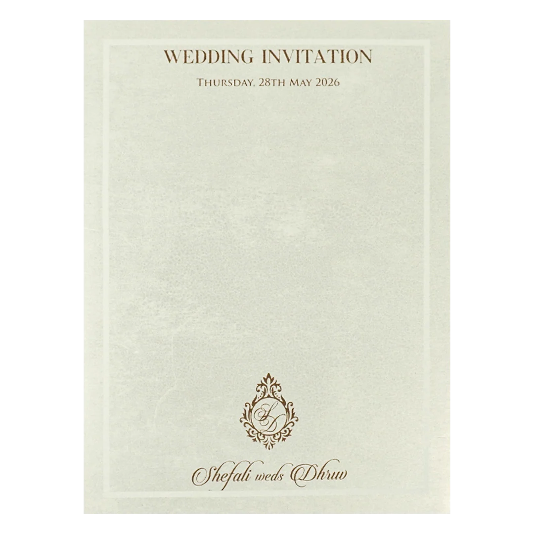 White Ganesha Geometric Padded Wedding Card-KRE28180 - Image 4