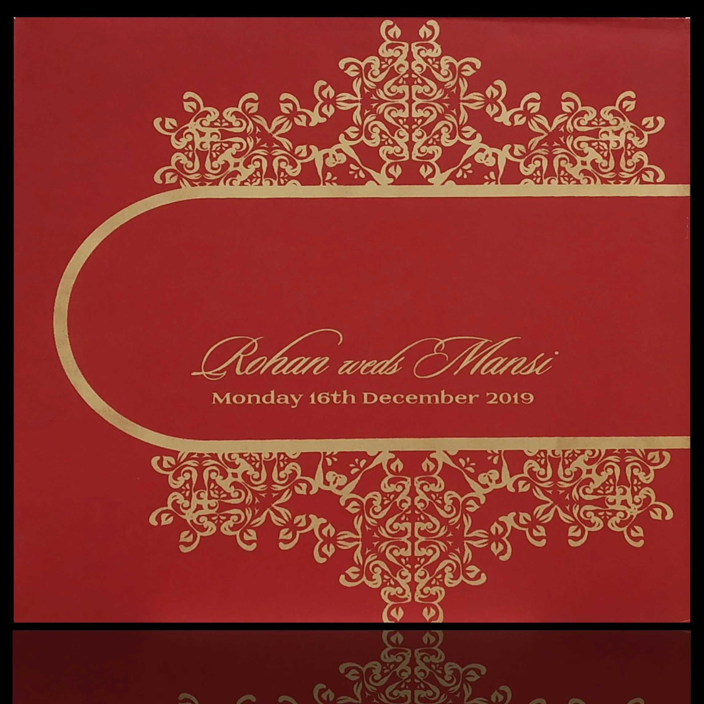 White Gold Embellished Floral Wedding Card-KPR06560 - Image 3