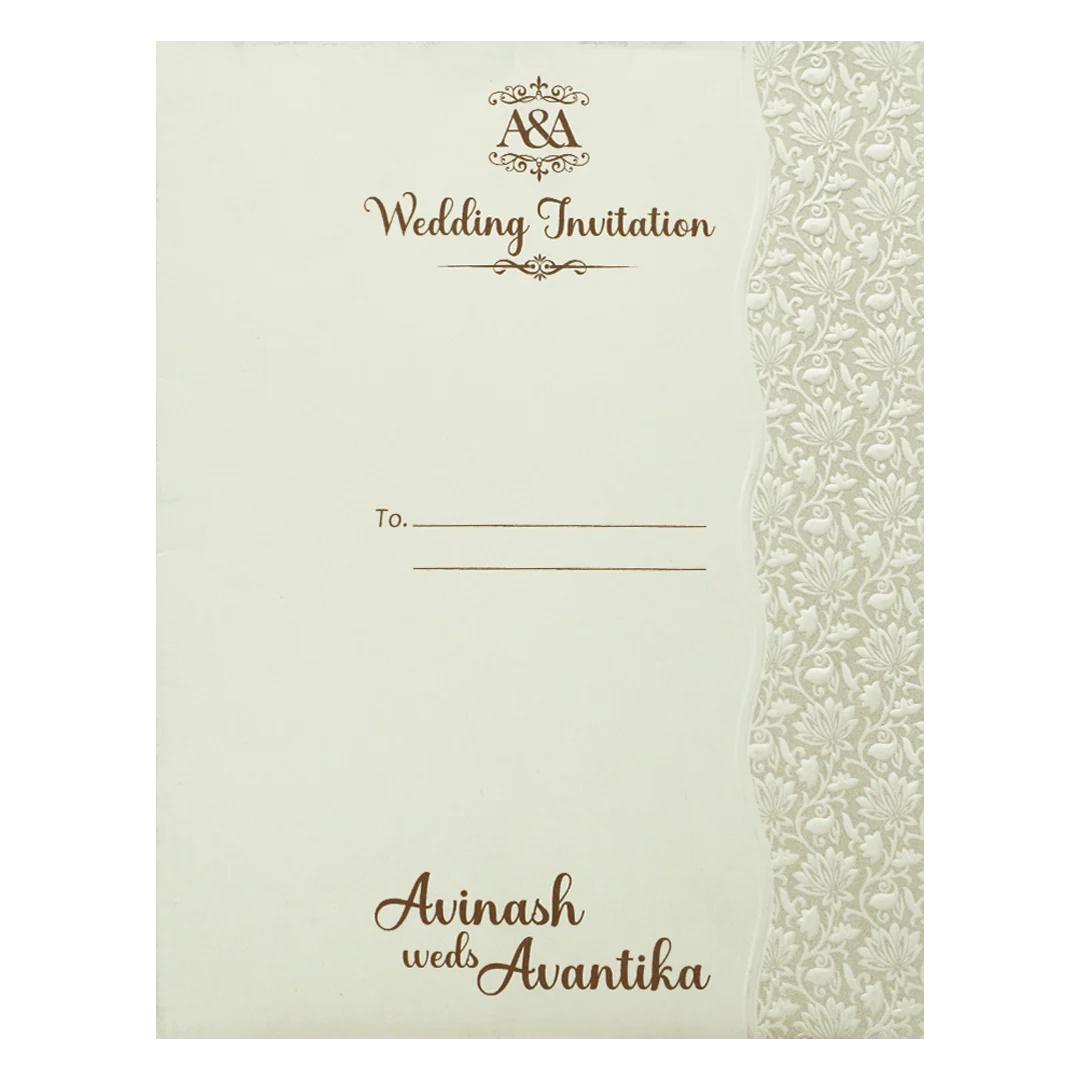 White Gold Ganesha Wedding Card-KSI64800 - Image 4