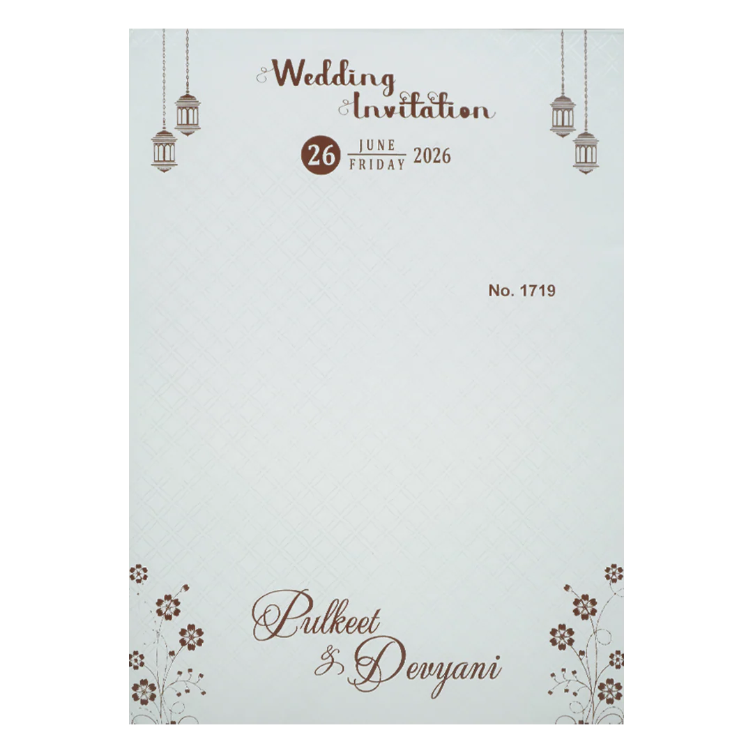 White Gold Elegant Padded Wedding Card-KJTS1719 - Image 4