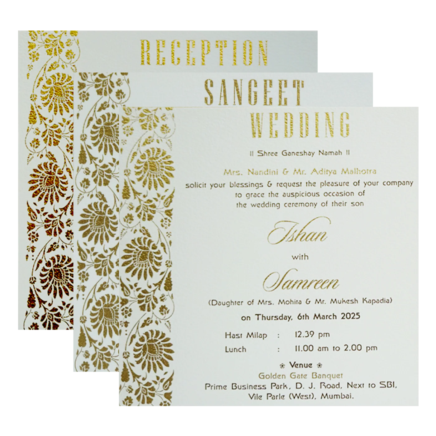 White Pattern Box Wedding Card-KRC30810 - Image 5