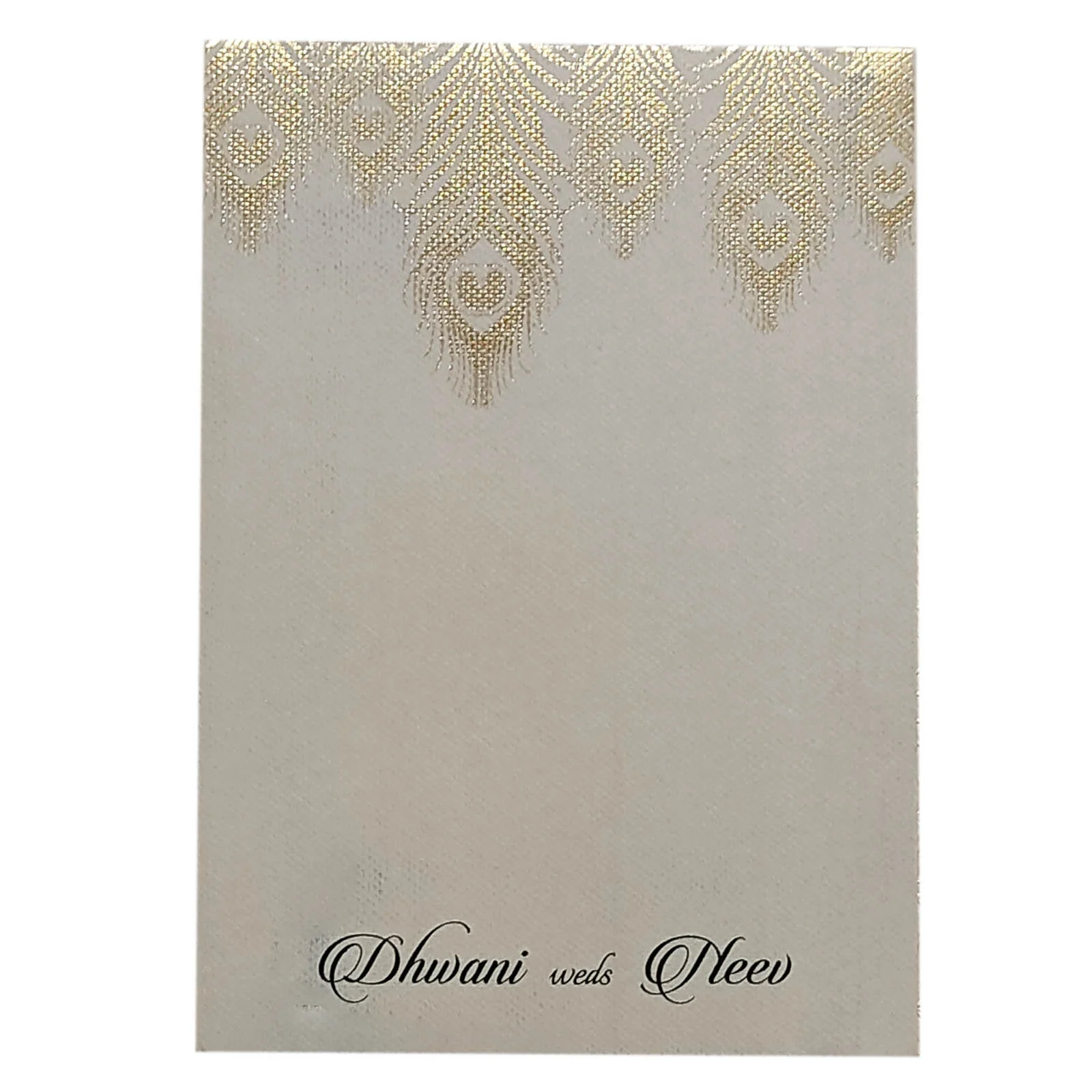 White Peacock Single Sheet Invitation Card-KRCS6092 - Image 3