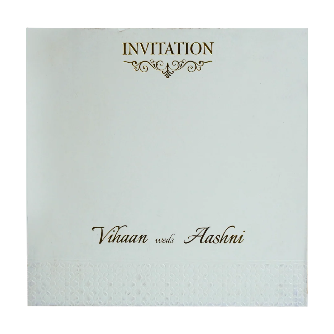 White Textured Wedding Card-KRC30462 - Image 4
