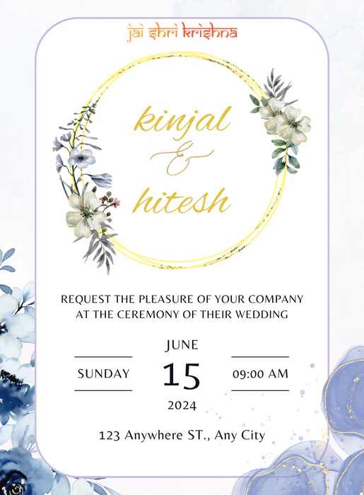 White Elegance Gujarati Wedding Invitation'-AAGWI010 - Image 2