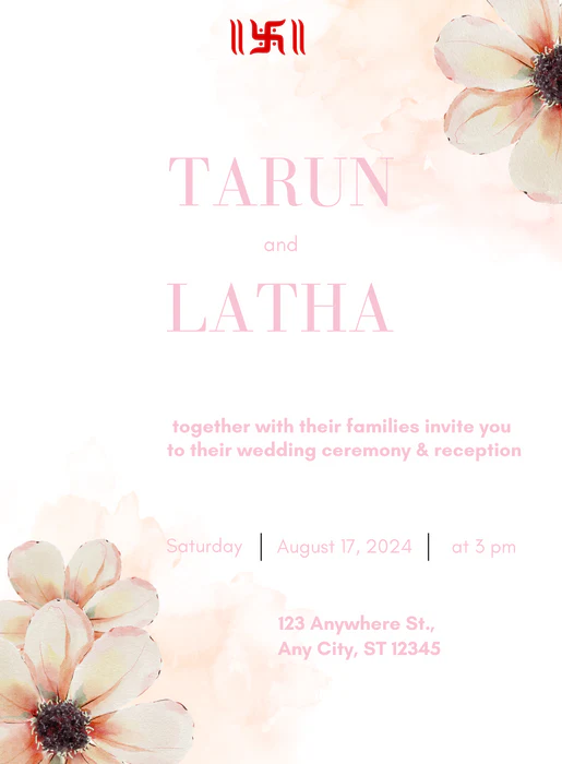 White Floral Jain Wedding Invitation-AAJWI012 - Image 2