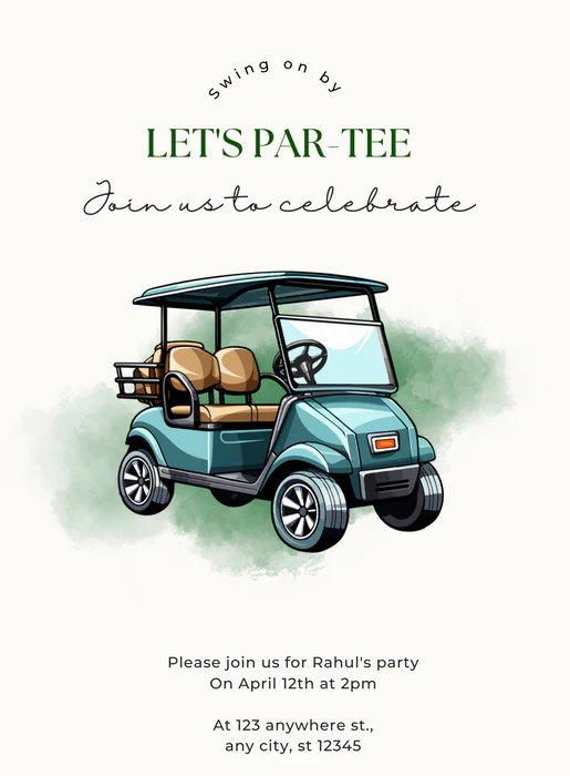White Fun golf Invitation-AAGLF011 - Image 2