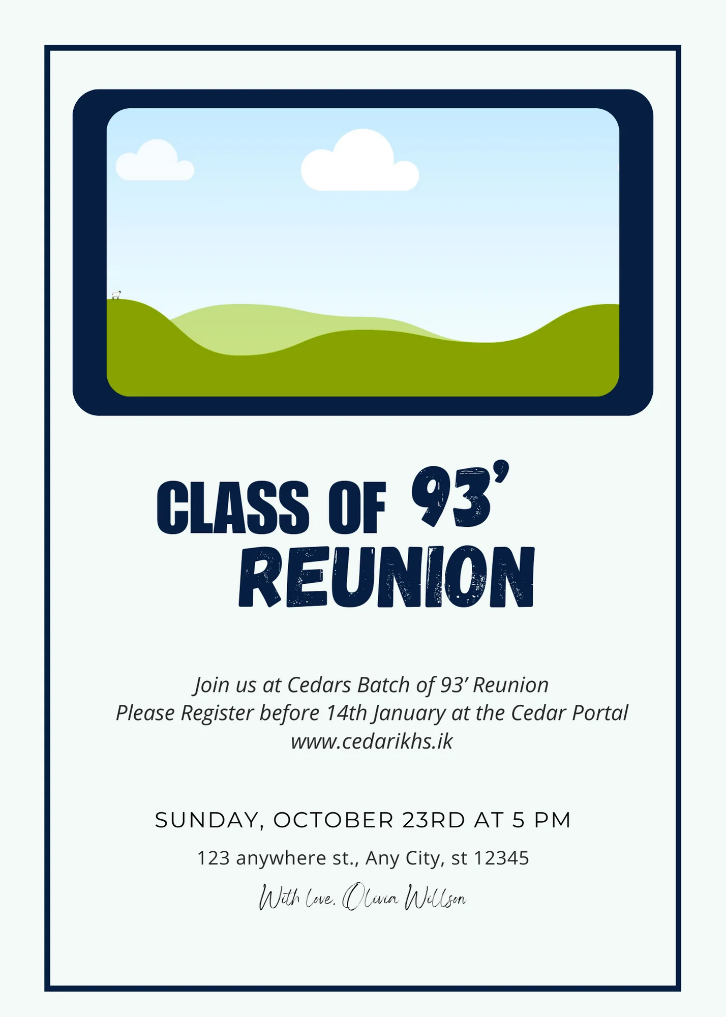 White Photo Class Reunion Invitation-AACRU002