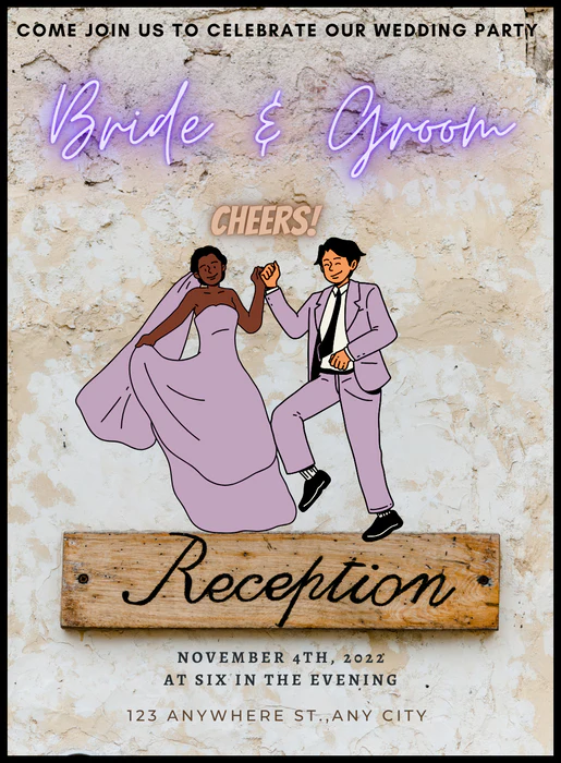 White Photo Reception Party Invitation-AARPI018 - Image 2