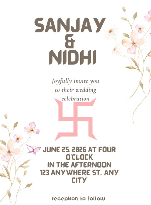 White Swatik Jain Wedding Invitation-AAJWI008 - Image 2