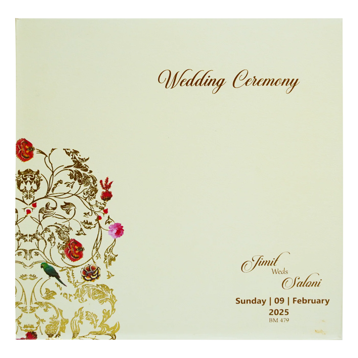 Yellow Designs Padded Wedding Card-KBM04790 - Image 4