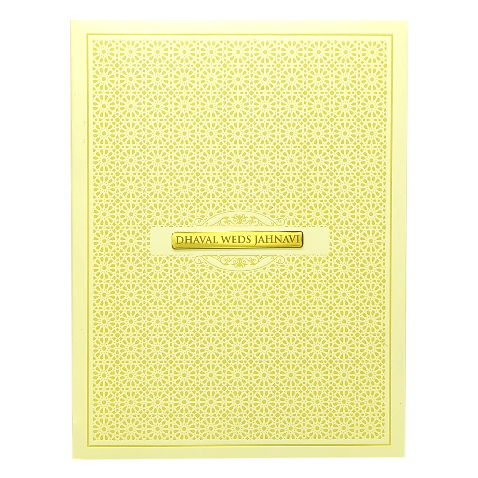 Yellow Pattern Designs Wedding Card-KBM04490 - Image 3